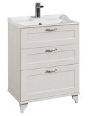 Леон 65 Н см тумба дуб белый для ванной комнаты с раковиной Фабиа 65 Aquaton