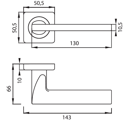 Archie Vivo S040 4499 ручка дверная фалевая на квадратной накладке