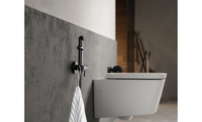 Solo LM7166BL смеситель с гигиеническим душем, встраиваемый, черный Lemark