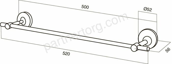Вешалка для полотенец, 52 см, хром A55345464 Bliss