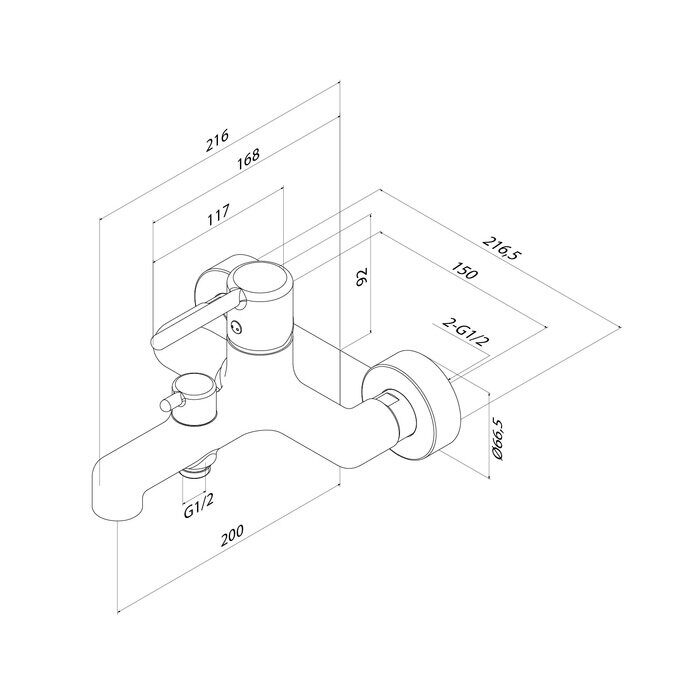 Aiger Iddis хром смеситель для ванны AIGBC00i02WA