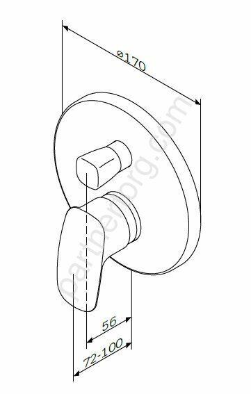 F71A85000 Spirit 2.1, cмеситель д/ванны/душа монтируемый в стену, хром, шт.