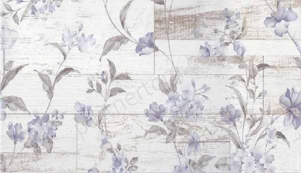 Сан Ремо Цветы панно 2 белая плитка облицовочная 50x25см GlobalTile