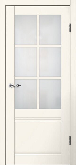 C04 ПО Classic FlyDoors дверь межкомнатная эмалит ваниль матовое стекло