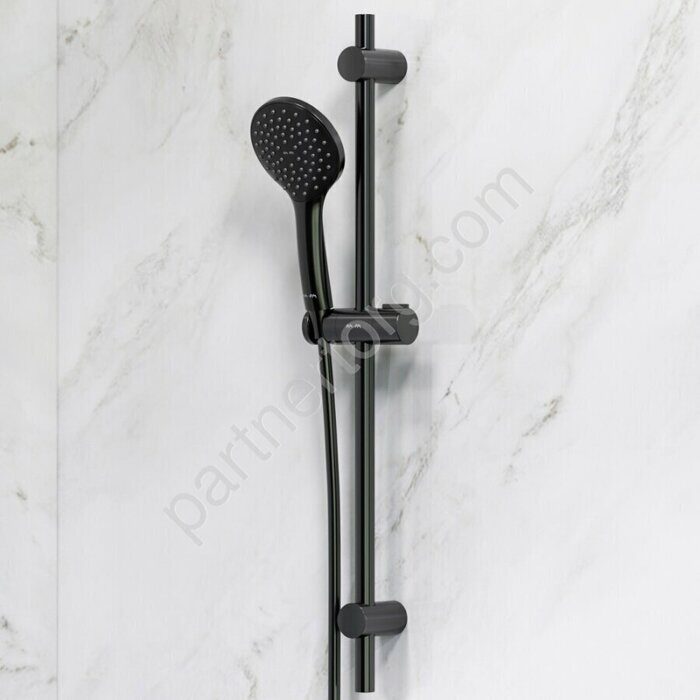 F0190022 Gem душ.комплект: ручн.душ 1 ф-ция d 110 мм, штанга 700, шланг 1 750 мм, черный, шт.