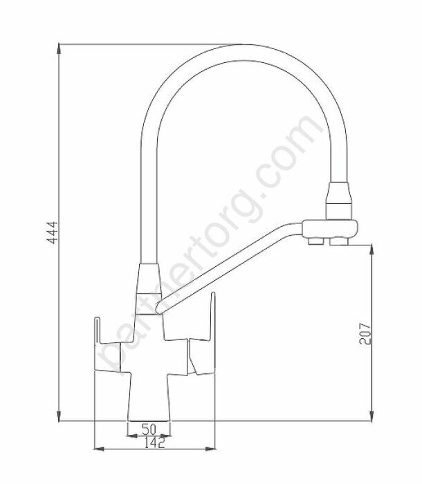 HB76855 смеситель для кухни с  каналом для фильтрованной воды черный/хром Haiba