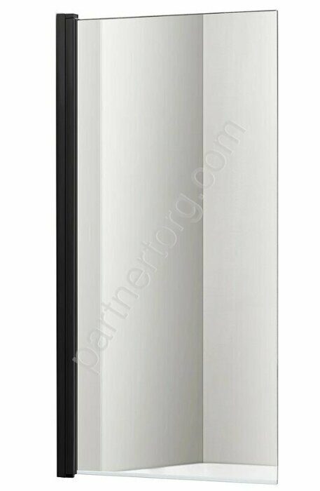 Шторка на ванну Aquatek AQ DEL SBA 08015BL, одноэлементная, поворотная 80X150см, профиль черный, стекло прозрачное