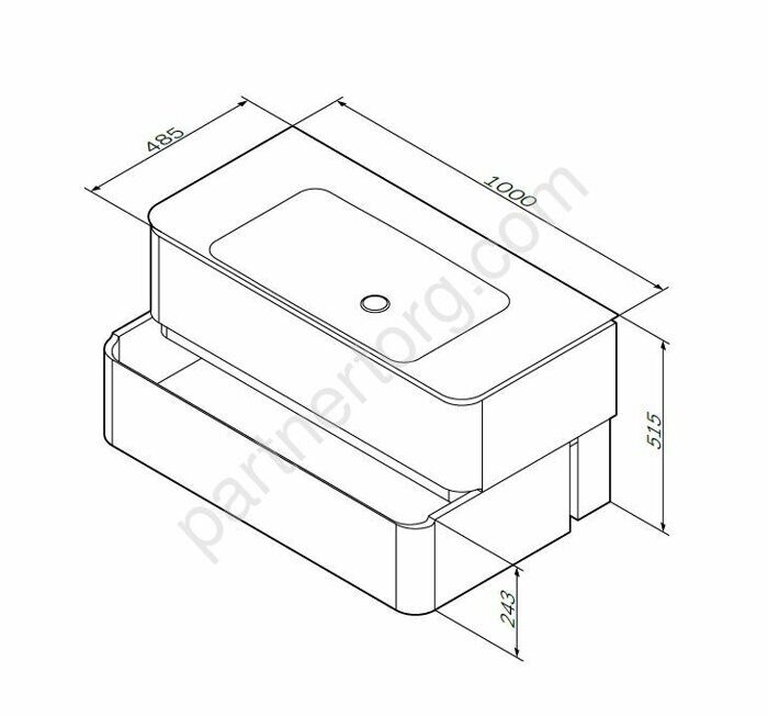 M30FHX1002WG Sensation, База под раковину, подвесная, 100 см, ящики, белый, глянцевая, шт