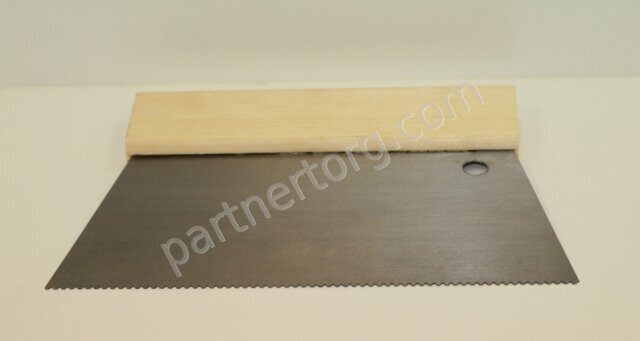 Шпатель зубчатый металлический размер А2