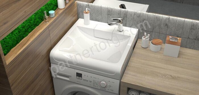 Аврора V56D1 Marrbaxx 595х595х105мм раковина  для монтажа над стиральной машиной