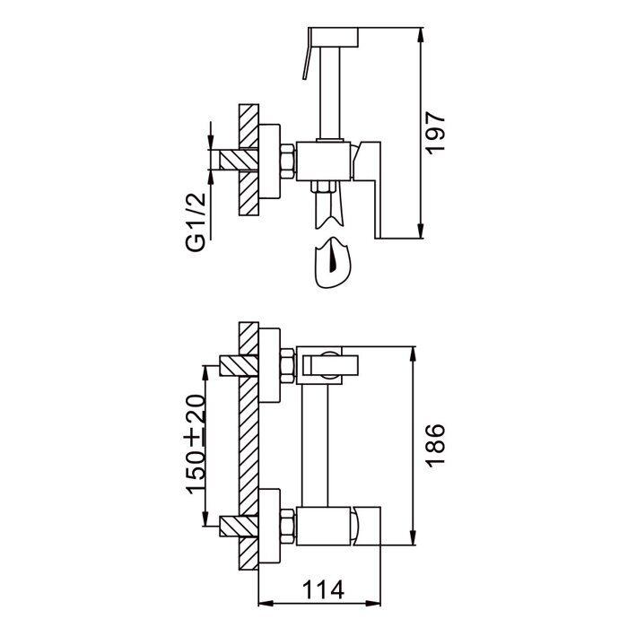 S98.51.03 Splenka Смеситель с гигиеническим душем, сатин золотой