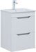 Практика 50 тумба белая матовая для ванной комнаты 2 ящика с раковиной-столешницей 50 cm (PRACTICO) Aquanet