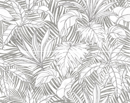 Polar панно (из 2-х плиток) белое полуматовое sugar-эффект листья 20х50см Azori