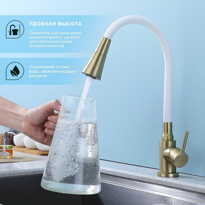 S201.4308.03 Splenka Смеситель для кухни, сатин золотой