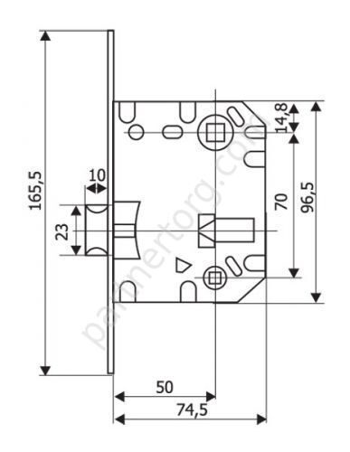 Защёлка сантехническая Renz 70мм, пластиковый язычок