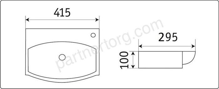 CeramaLux 78014T раковина 40,5х30,5см  прямоугольная белая