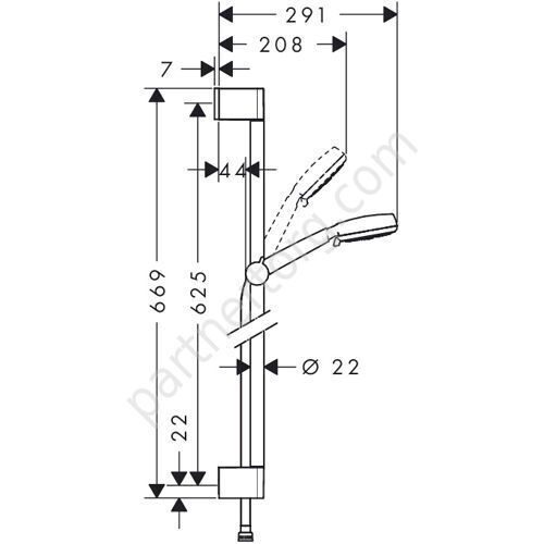 Crometta 100 Vario 0.65м душевой гарнитур Hansgrohe