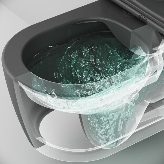 Func C8F1700MBSC черный безободковый подвесной унитаз AM.PM с сидением