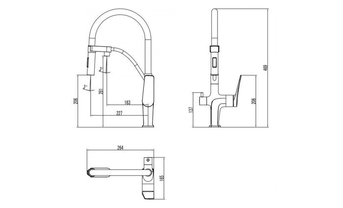 Comfort LM3074C, смеситель для кухни с подключением к фильтру питьевой воды, хром-черный Lemark