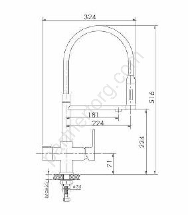 HB76854 Haiba смеситель для кухни с фильтром для воды, черный/хром
