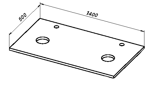Терра 140 столешница на тумбу белый матовый 2 отверстия Aquanet