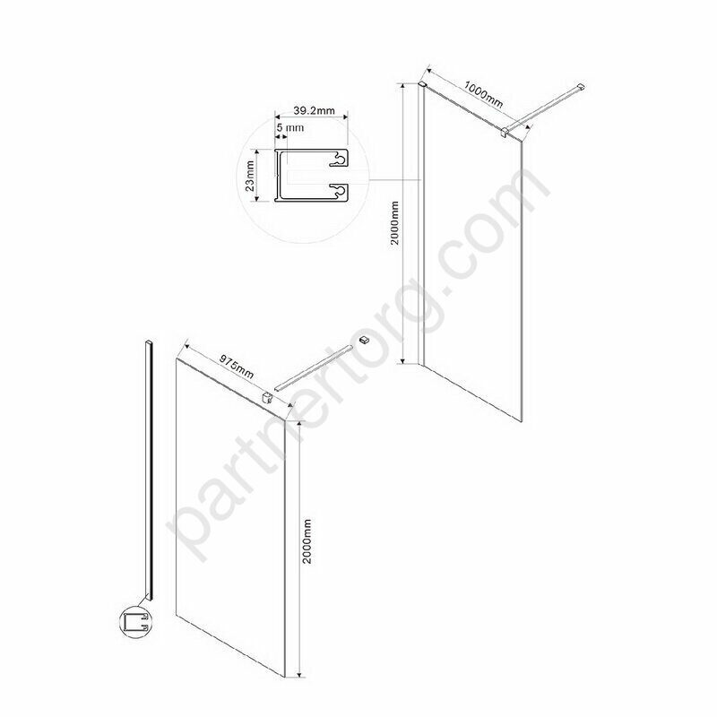 Vincea Walk-In VSW-1H100CL, душевая перегородка 100х200 см, профиль хром