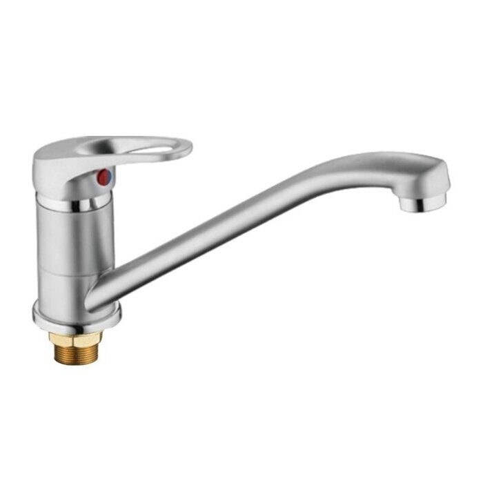 HB4913-1 Haiba Смеситель для кухни матовый/хром, однорычажный, полая ручка, гайка