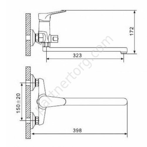 Vantto Gappo G2236 смеситель для ванны хром