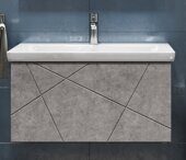 Geometry 800-0-1 бетон тумба подвесная для ванной комнаты с умывальником  Como 80