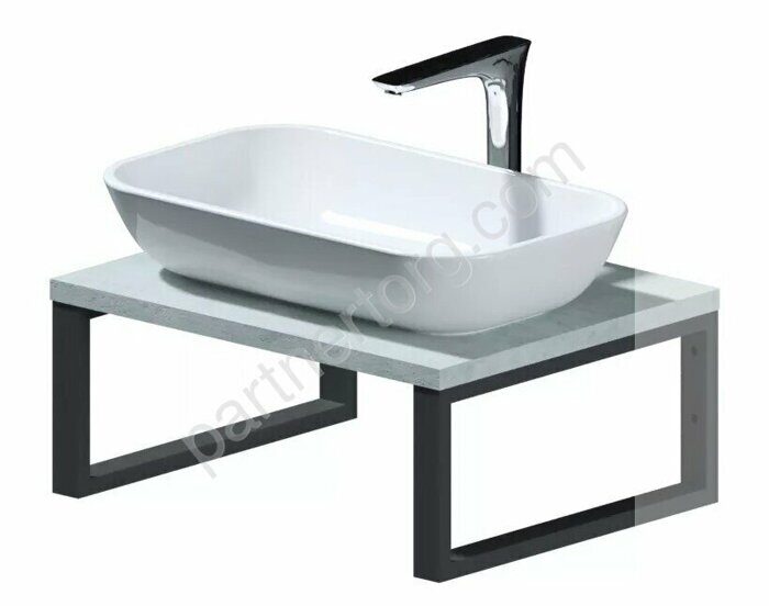 Grunge Loft Marka One Бетон светлый 60см столешница для ванной комнаты под раковину настольную