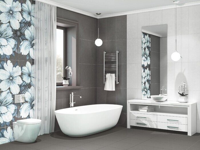 Devore Gris настенная плитка серо-коричневая сатинированная 31х63см Azori