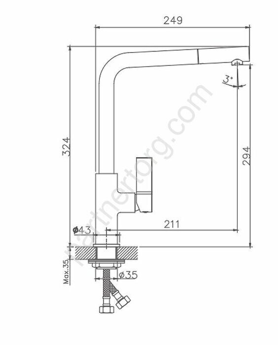 HB70501-7 Haiba смеситель для кухни высокий хром/черный