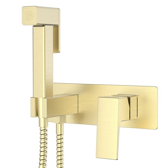 S01.52.03 Splenka Смеситель с гигиеническим душем встраиваемый, сатин золотой