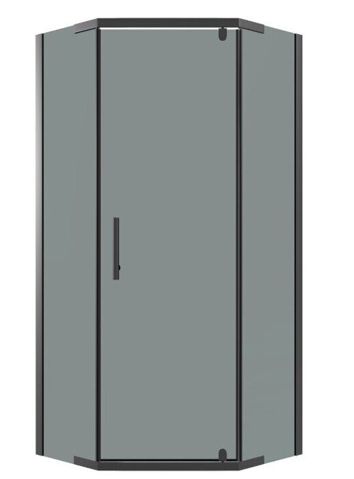 Niagara Eco NG-1010-14DT душевое ограждение 100х100см трапеция, распашное, черный профиль, стекло тонированное