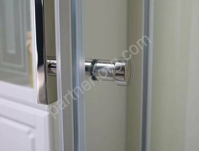 Aquanet Delta NPE2142, душевой уголок полукруглый, 100х100х200 см, прозрачное стекло, профиль хром