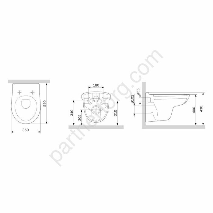 C741700WH Sense подвесной унитаз без ободка