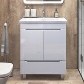 Grani 700-2-1 тумба белая для ванной комнаты с умывальником Como 70