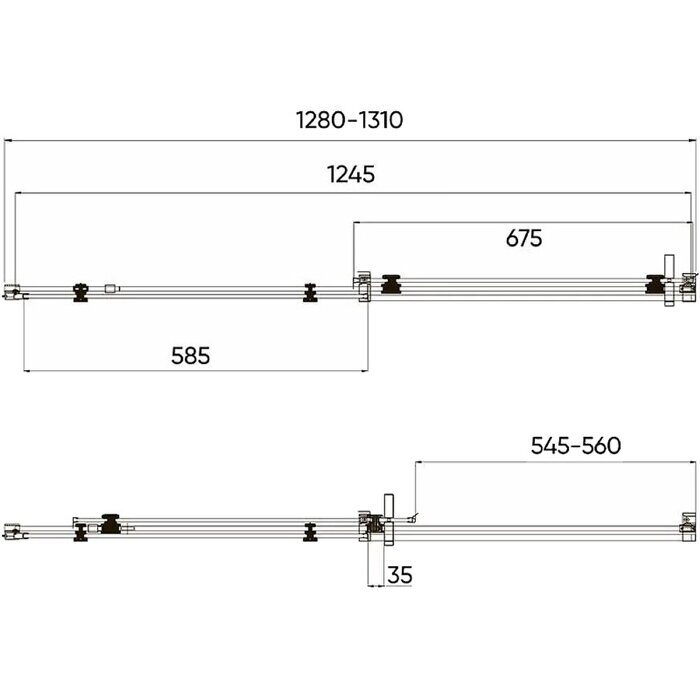 Veconi VN74B-130-01-C4 душевая дверь раздвижная 130х195 см, профиль черный