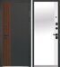 Luxor 2МДФ Диагональ Зеркало дверь входная Антрацит софт, Грецкий орех ,  Эмалит белый встроенное зеркало в пол