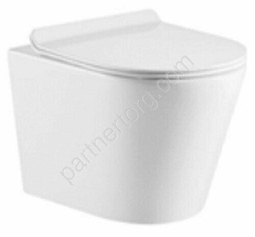 Azario Vento унитаз подвесной безободковый 48см с сидением микролифт AZ-2001