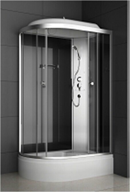 ODA-8406 душевая кабина асимметричная 120х80, тонированное стекло, средний поддон