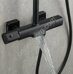 Gappo G2495-76 душевая стойка с термостатом черная, каскадный излив