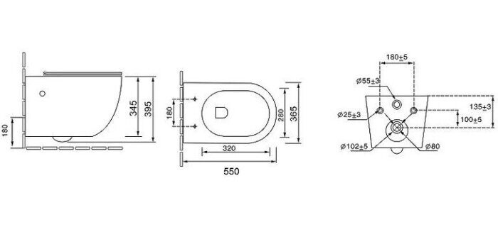 Grossman Color GR-4411blackS  Black подвесной безободковый унитаз черный с сидением