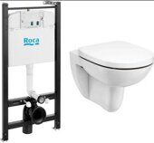 Комплект инсталляции Roca с унитазом подвесным безободковым Debba Round Pack с сиденьем микролифт 893104980
