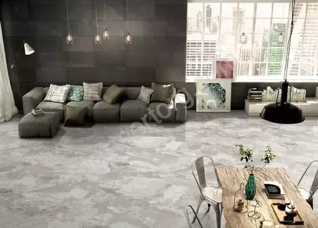 Polenta серый керамогранит полированный  60x120см Global Tile