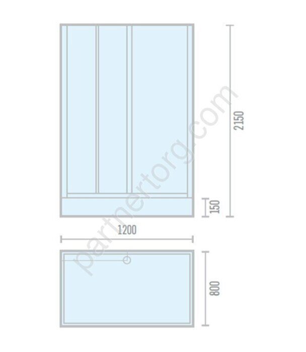 ODA-8801 Р душевая кабина прямоугольная 120х80, матовое стекло, низкий поддон