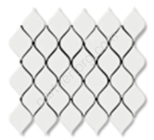 Melany White glossy белая керамическая мозаика на сетке Bonaparte
