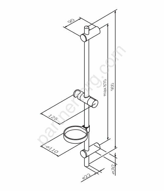 Душ.штанга, 900 мм F0370064 Spirit