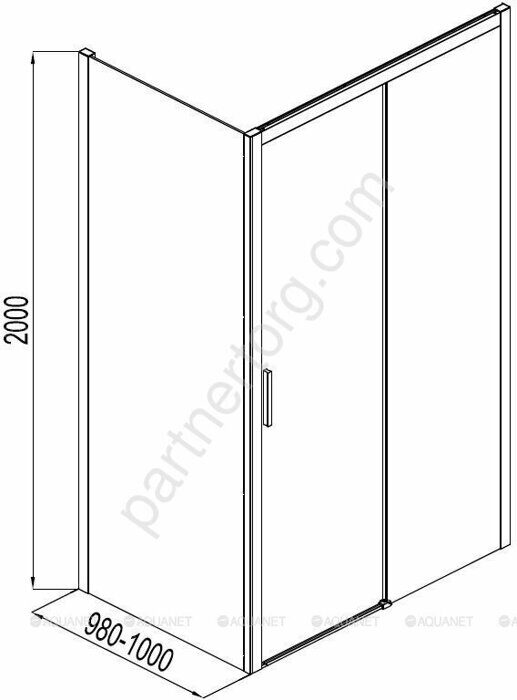 Aquanet Pleasure AE60-F-100H200U-BT, 00233149, боковая стенка 100х200 см, прозрачное стекло