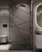 Niagara Nova NG-680-90Black душевая перегородка 90х200см, профиль черный, стекло прозрачное с рисунком